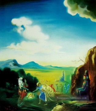 Moïse et le pharaon Salvador Dali Peinture à l'huile